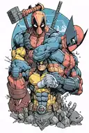 Deadpool and Wolverine   tattoo design idea