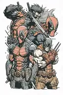 Deadpool and Wolverine   tattoo design idea