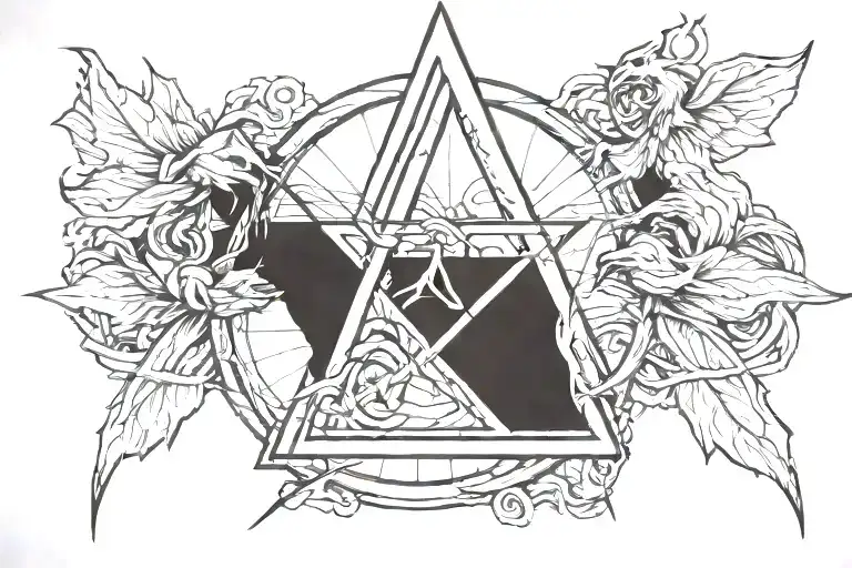Targaryen's symbol, Deathly Hallows with three brothers and the Death, Hunger Games's Symbol tattoo design idea