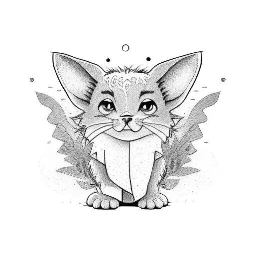 small cartoon character big ears boy tattoo design idea