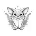 small cartoon character big ears boy tattoo design idea