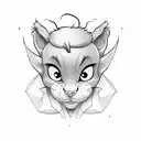 small cartoon character big ears boy tattoo design idea