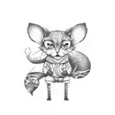 small cartoon character big ears boy tattoo design idea
