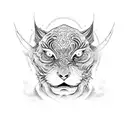 yakuza with bull and Tigre  tattoo design idea