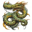 abstract lightning creating a snake dragon  tattoo design idea