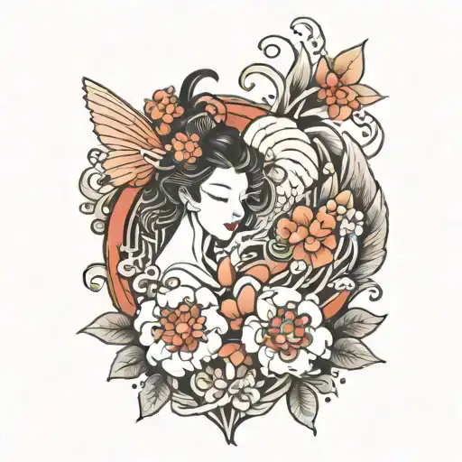 love in Japanese style tattoo tattoo design idea