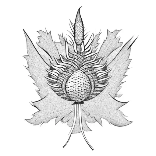 thistle tattoo design idea