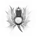tribal scottish thistle tattoo design idea