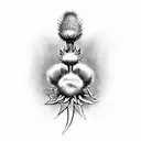 tribal scottish thistle tattoo design idea