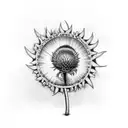 tribal scottish thistle tattoo design idea