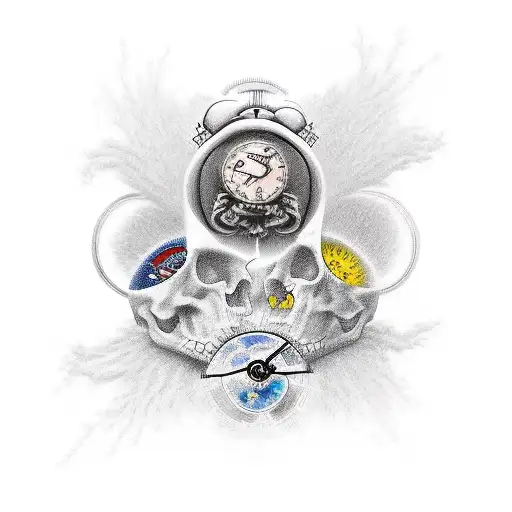 time and death, honor, loyalty, family tattoo design idea