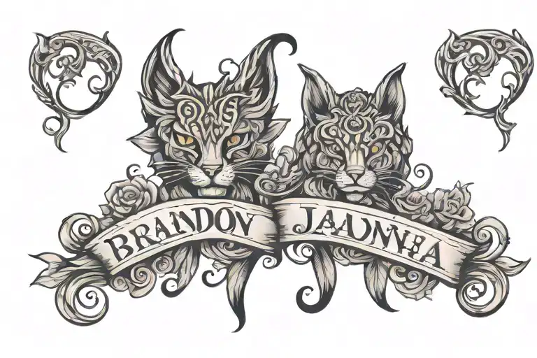 Brandon and Janna names written tattoo design idea