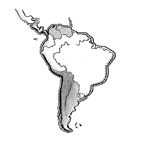 a map of south america tattoo design idea