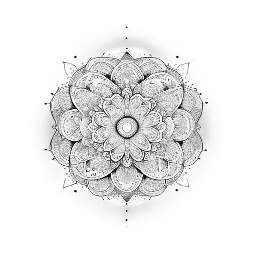 mándala cannabis flores geometría sagrada tattoo design idea