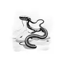 snake biting a clock tattoo design idea