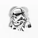 bart Simpson in storm trooper suit tattoo design idea