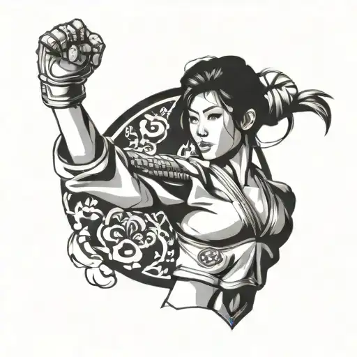 TAEKWONDO girl holding tattoo design idea
