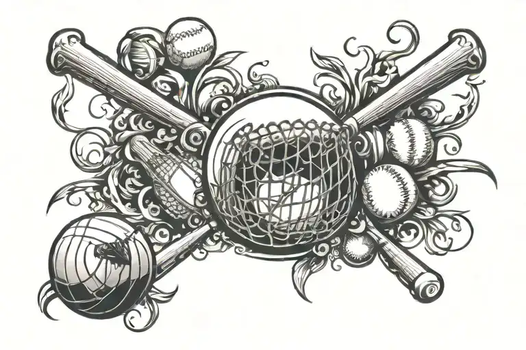 sports olimpic baseball volleyball basket softball  tattoo design idea