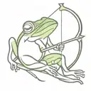 ninja frog bow and arrow tattoo design idea