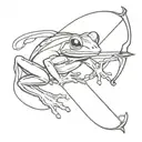 ninja frog bow and arrow tattoo design idea