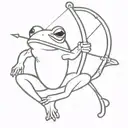 ninja frog bow and arrow tattoo design idea
