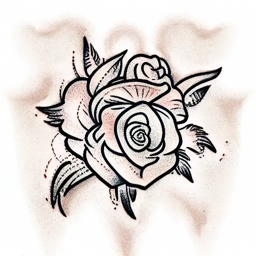 long hair belgian malinois flowers tattoo design idea