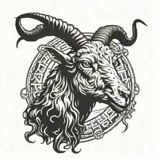 eldritch horror goat tattoo design idea