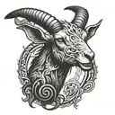 eldritch horror goat tattoo design idea