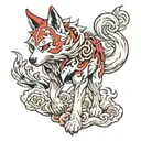 okami the wolf tattoo design idea