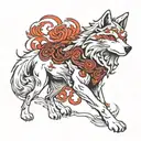 okami the wolf tattoo design idea