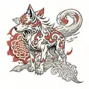 okami the wolf tattoo design idea