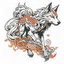 okami the wolf tattoo design idea