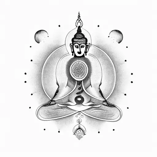 Budhdha, seven kundalini chakras, forearm, tree of life tattoo design idea