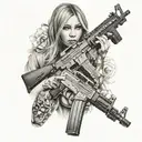 Ak47 girl tattoo design idea