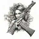 Ak47 girl tattoo design idea