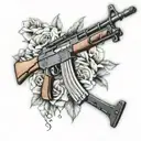 Ak47 girl tattoo design idea