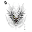 angry dragon tattoo design idea