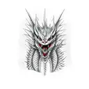 angry dragon tattoo design idea