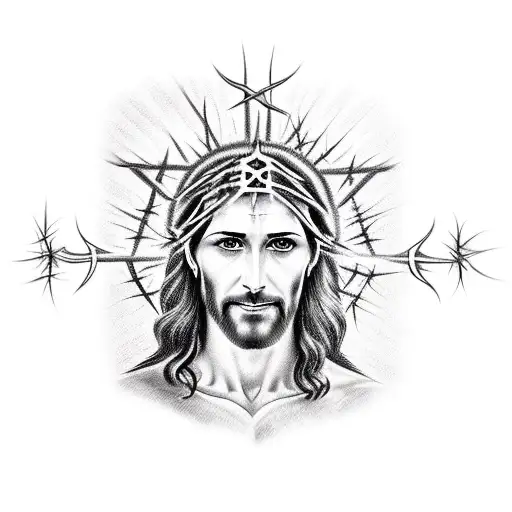 Jesus Christ Face Tattoo Vector Eps Stock Vector (Royalty Free) 1356962069  | Shutterstock