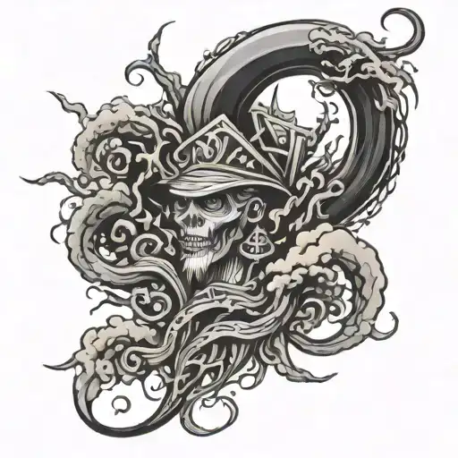 tornado of 100 black crowd tattoo design idea