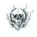 Skull snake smoke tattoo design idea