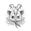 tweety, Bee, Piglet, Munkey tattoo design idea