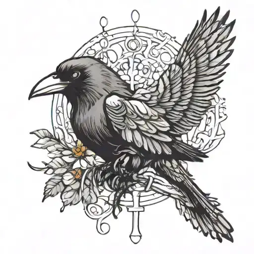 two crows healing tattoo design idea