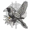 two crows healing tattoo design idea