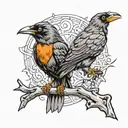 two crows healing tattoo design idea