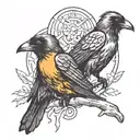 two crows healing tattoo design idea