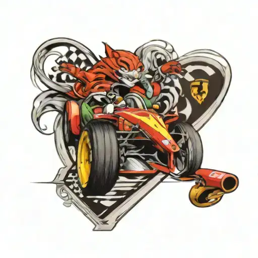 ferrari race track tattoo design idea