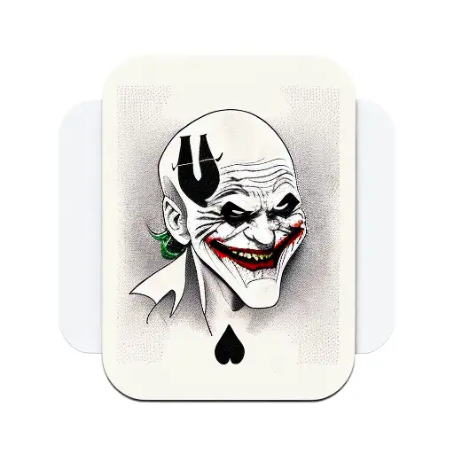 joker inside a ace card  tattoo design idea