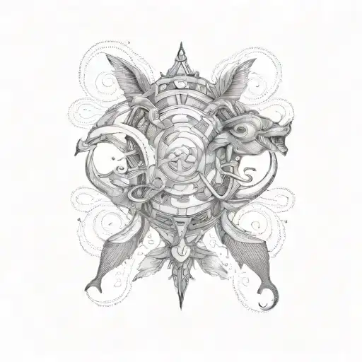 pisces with Taurus  tattoo design idea