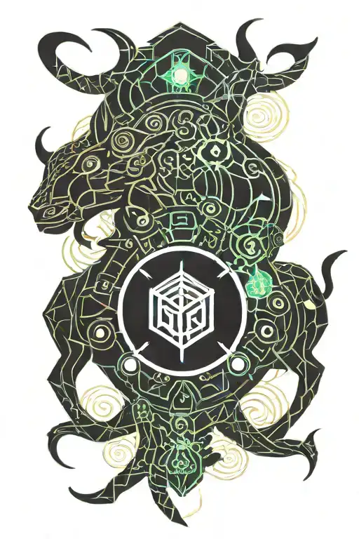 taurus with pisces tattoo design idea